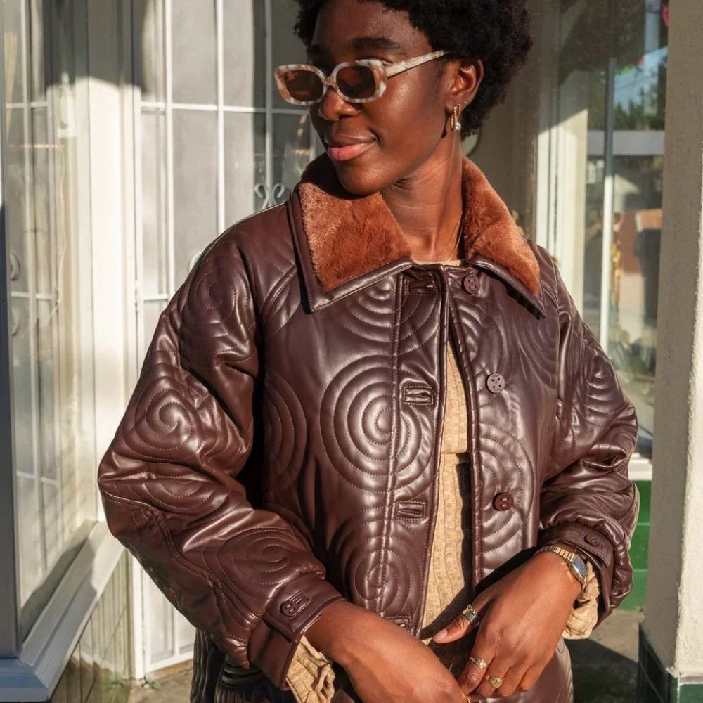 NWT House of Sunny Cosmo Overcoat in Mahogany Brown Size 2 - Picture 3 of 10